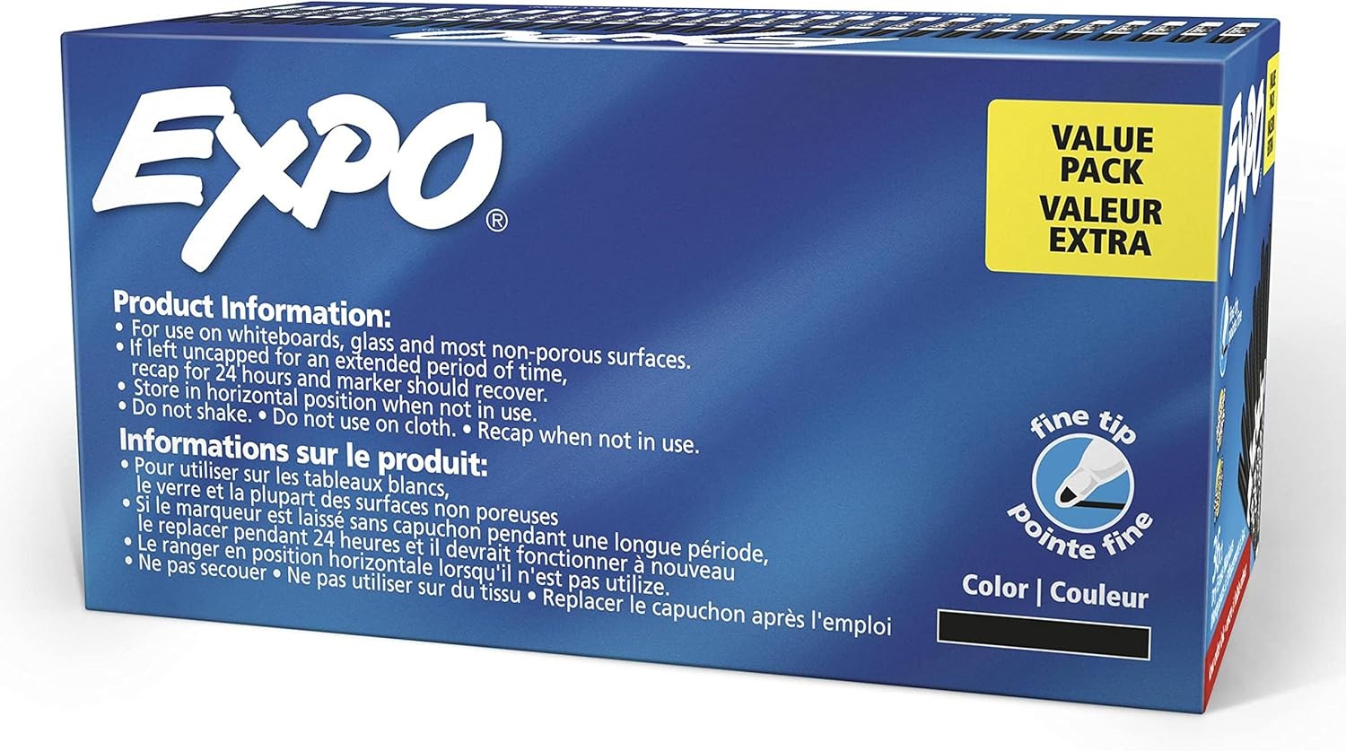 image:imageEXPO Dry Erase Markers Low Odor Ink Black Fine Tip 36 Count Easily Erases Ideal for Classroom Home Office Back to School Teacher Supplies36 Count Pack of 6
