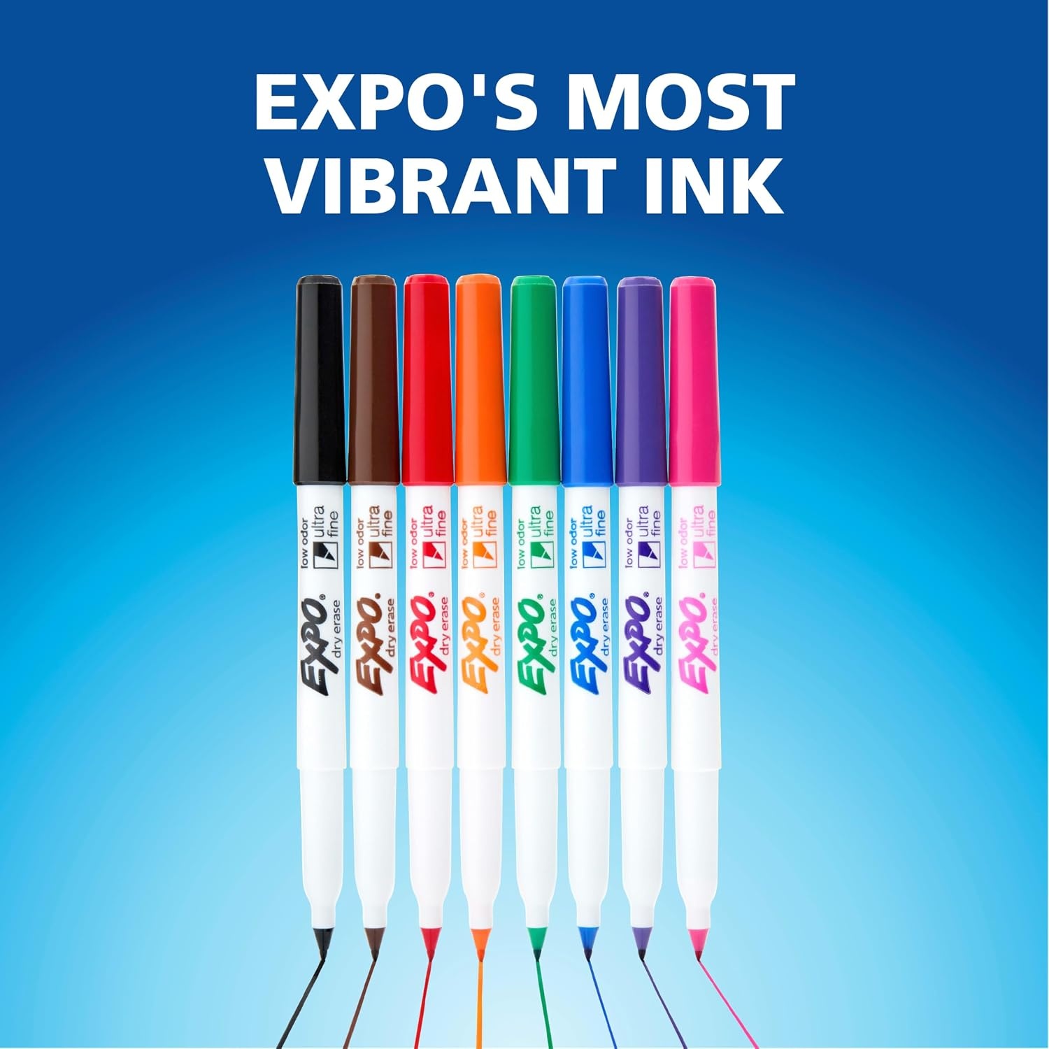 image:imageEXPO Dry Erase Markers Low Odor Ink Black Ultra Fine Tip 36 Count