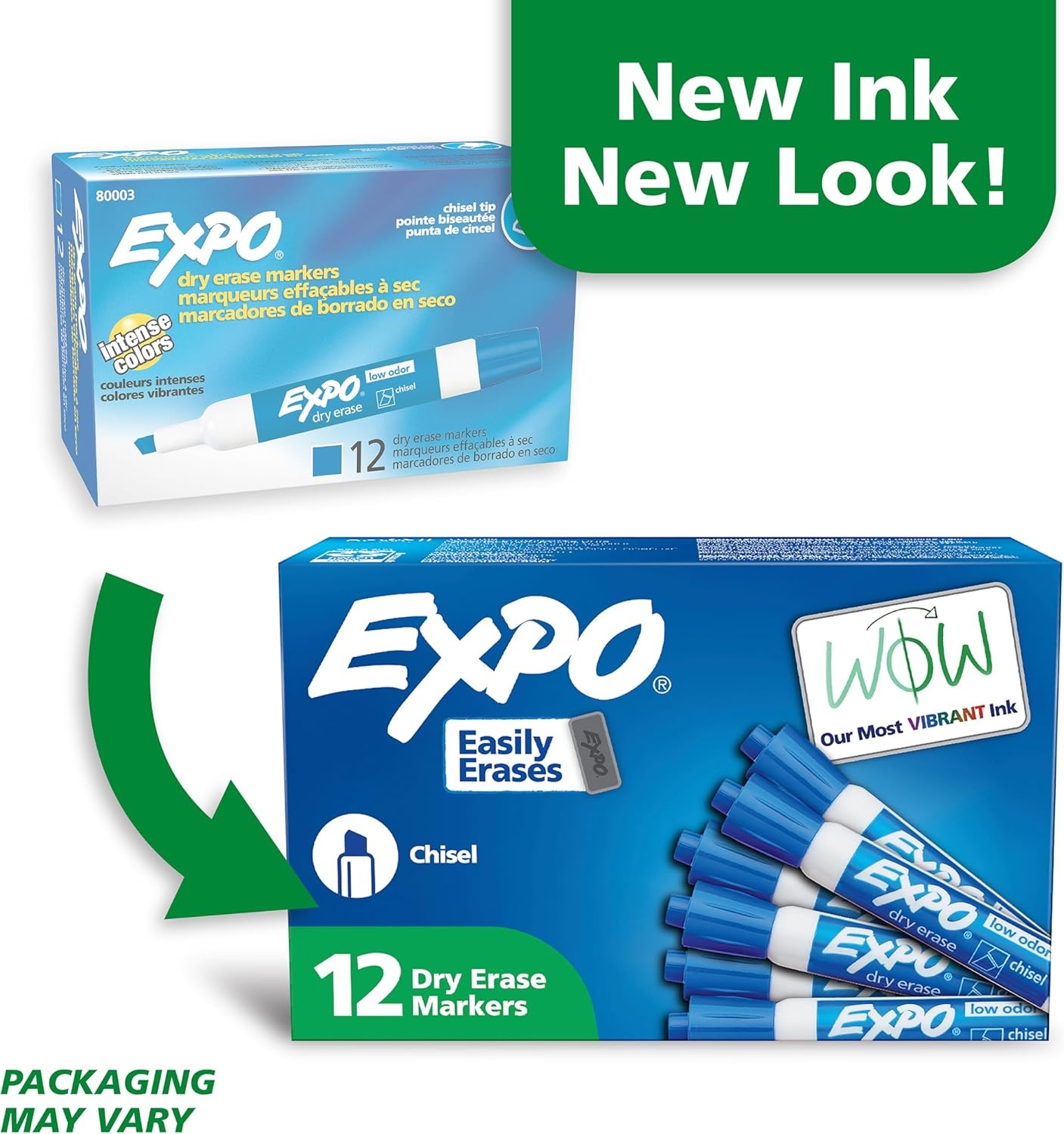 image:imageEXPO Dry Erase Markers Low Odor Ink Blue Chisel Tip 12 Count Whiteboard Calendar Organization Essential Supplies for Office School Classroom TeachersBlue