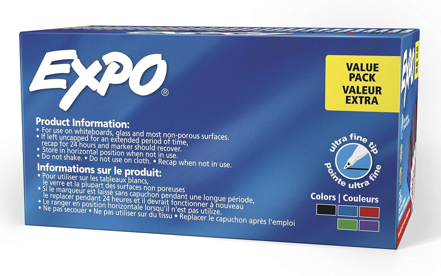 image:imageEXPO Dry Erase Markers Low Odor Ink Ultra Fine Tip 36 Count For Whiteboards Home Office Essentials School Teacher Supplies
