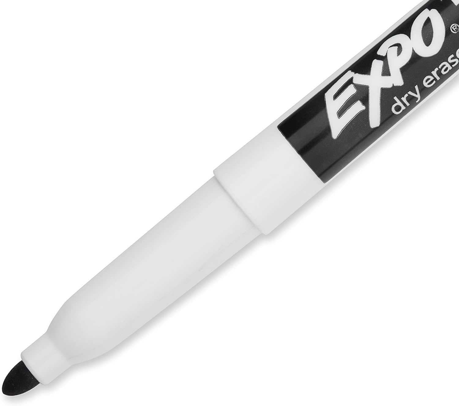 image:imageEXPO Low Odor Dry Erase Markers Fine Tip Black 4 Count Home Organization Study Supplies
