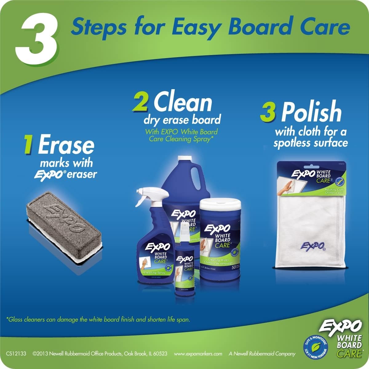 image:imageEXPO Soft Pile Dry Block Eraser 518 x 112 Inches Ideal for Whiteboards Pack of 12Pack of 1
