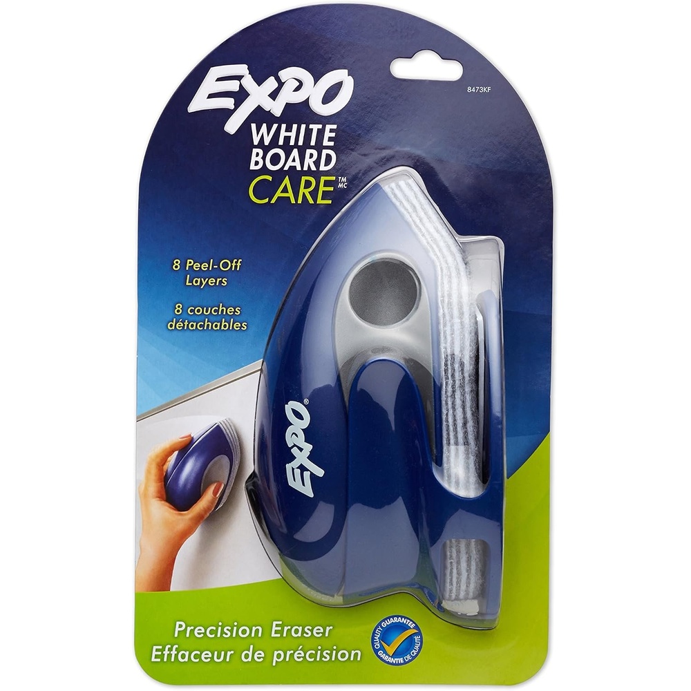 image:imageEXPO PrecisionPoint Whiteboard Eraser 8 PeelOff Layers Docking Station Included Calendar Organization Essential Supplies for Office School Classroom Teachers