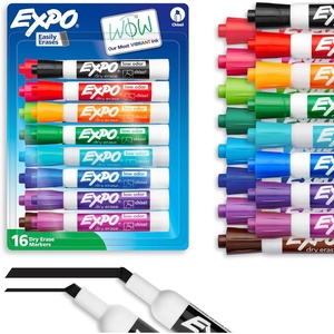 EXPO Dry Erase Markers, Low Odor Ink, Assorted Colors, Chisel Tip, 16 Count – Whiteboard, Calendar, Organization, Back to School, Teacher Supplies