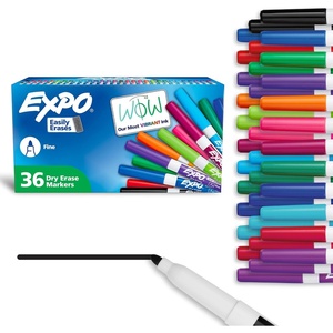 EXPO Dry Erase Markers, Low Odor Ink, Assorted Colors, Fine Tip, 36 Count – Whiteboard, Calendar, Organization, Essential Supplies for Office, School, Classroom, Teachers(Vibrant Assorted)