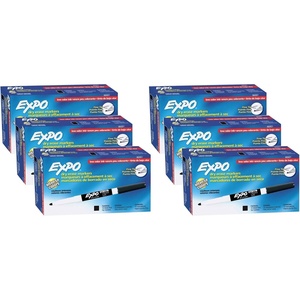 EXPO Dry Erase Markers, Low Odor Ink, Black, Fine Tip, 12 Count – Whiteboard, Calendar, Organization, Essential Supplies for Office, School, Classroom, Teachers(72)