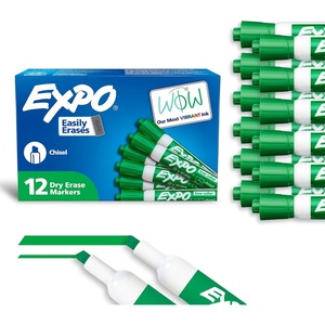EXPO Dry Erase Markers, Low Odor Ink, Blue, Chisel Tip, 12 Count – Whiteboard, Calendar, Organization, Essential Supplies for Office, School, Classroom, Teachers(Green (Pack of 144))