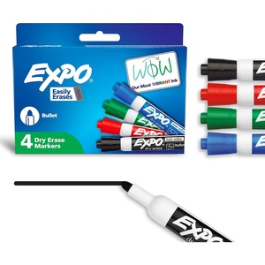 Expo Low Odor Dry Erase Markers Bullet Tip Assorted Colors 4 Count